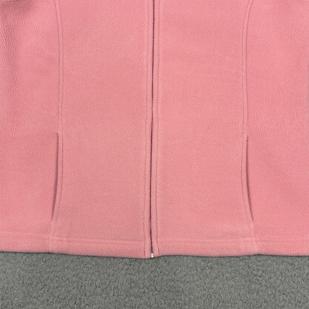 LL Bean Vest Womens M Pink 259068 Fleece Full Zip Mock Neck Pockets Stretch - Picture 2 of 7